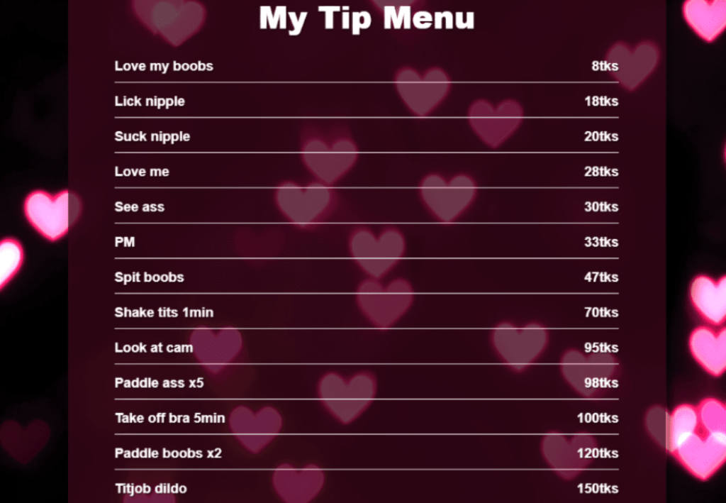 Increase you tips by Creating an attractive Chaturbate Tip Menu!