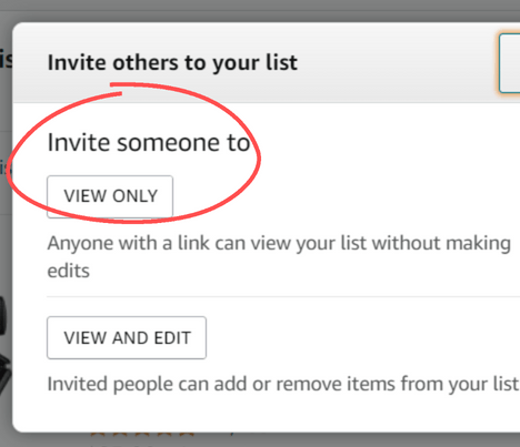 Invite someone to view your Amazon Wishlist