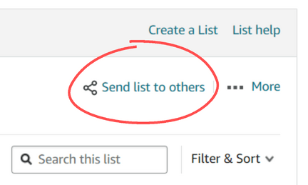 Send Amazon Wish List to others