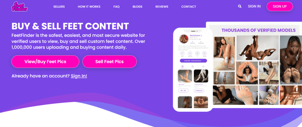 FeetFinder is the safest, easiest, and most secure website to sell custom feet content