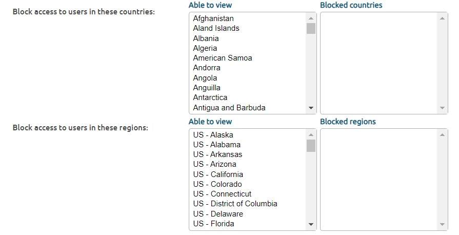 Blocking Regions and Countries from viewing your webcam model Broadcast