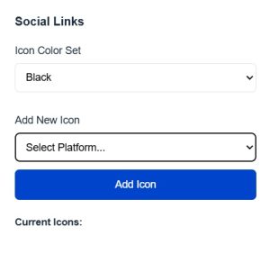 Screenshot of Social Links Section of the bio creator for Chaturbate